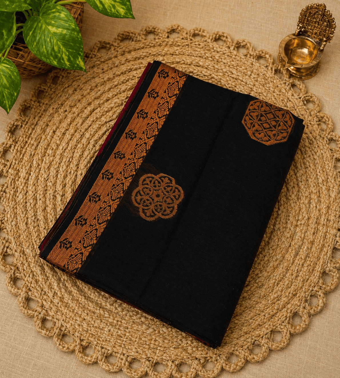 Black, Maroon, Purple Kanchi Silk Saree