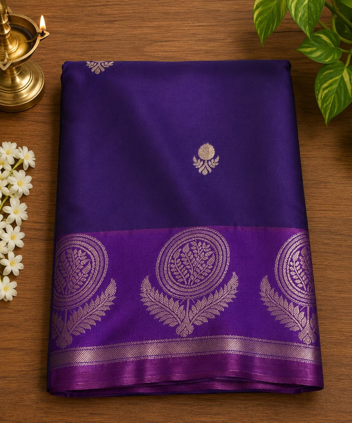 Purple Kanchi Silk Saree