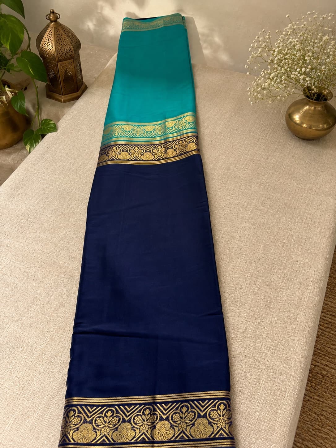 Mysore Crepe Saree - Blue