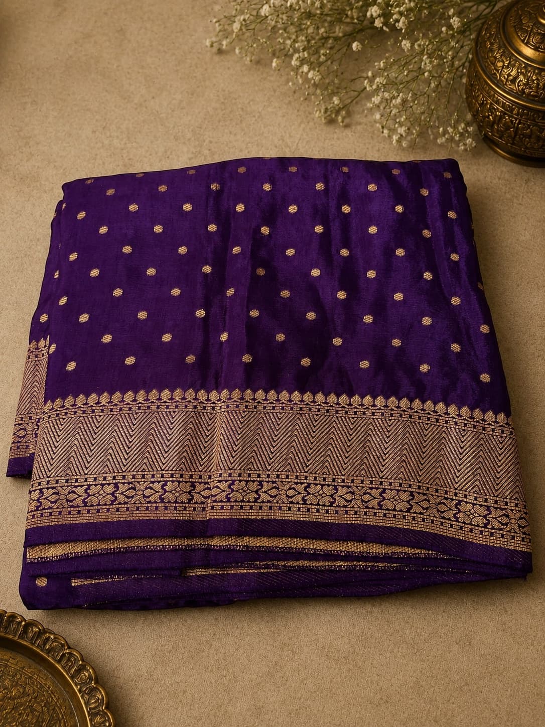 Purple Viscose Dola saree