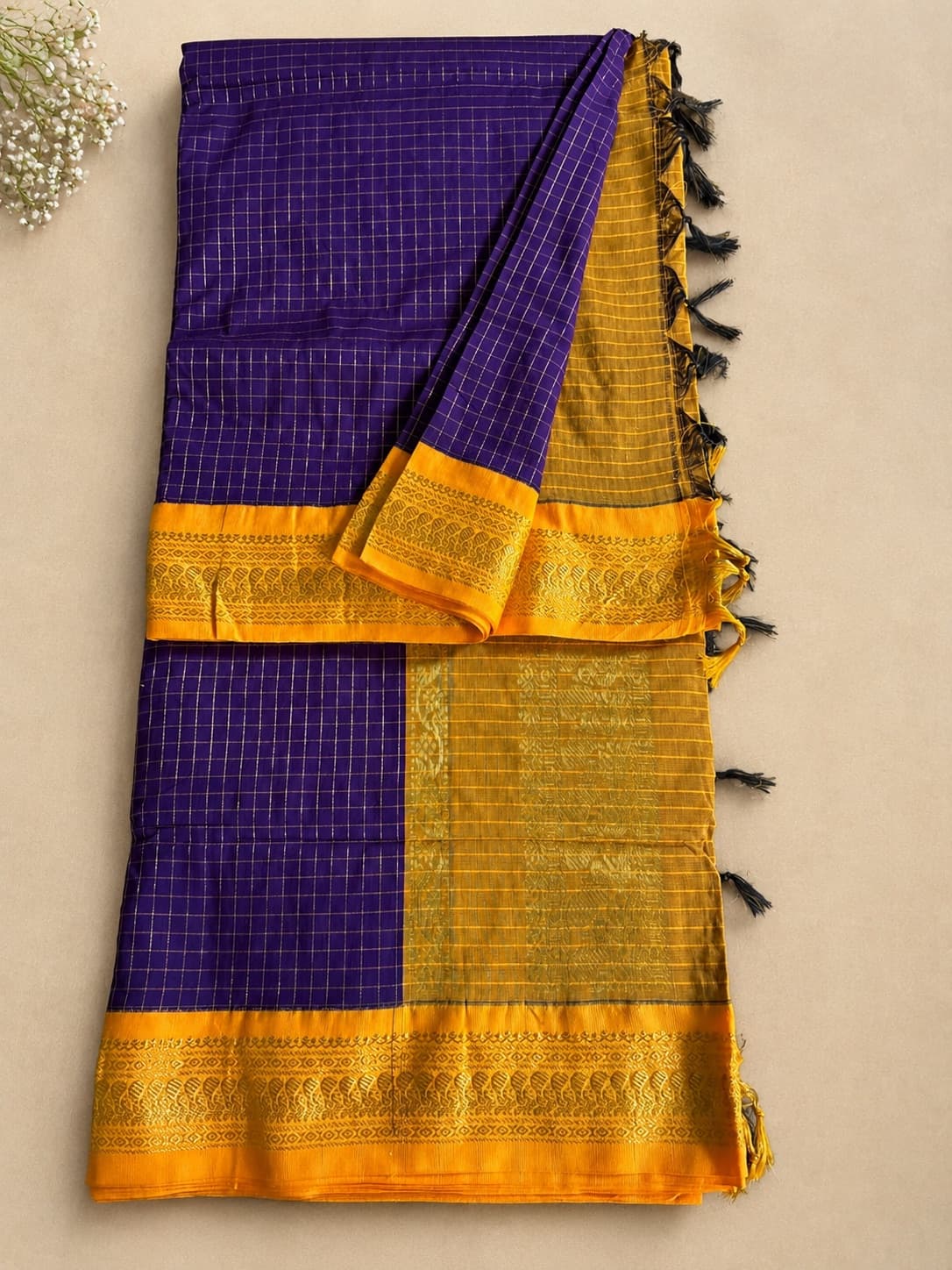 Checked Kalyani Cotton Saree