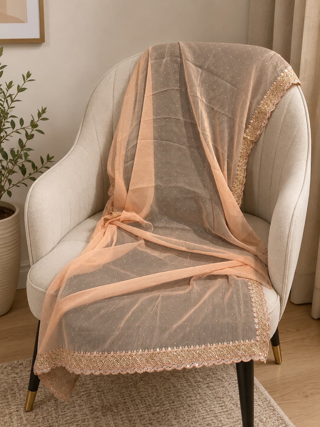 Chiffon Fancy Saree Baby Pink