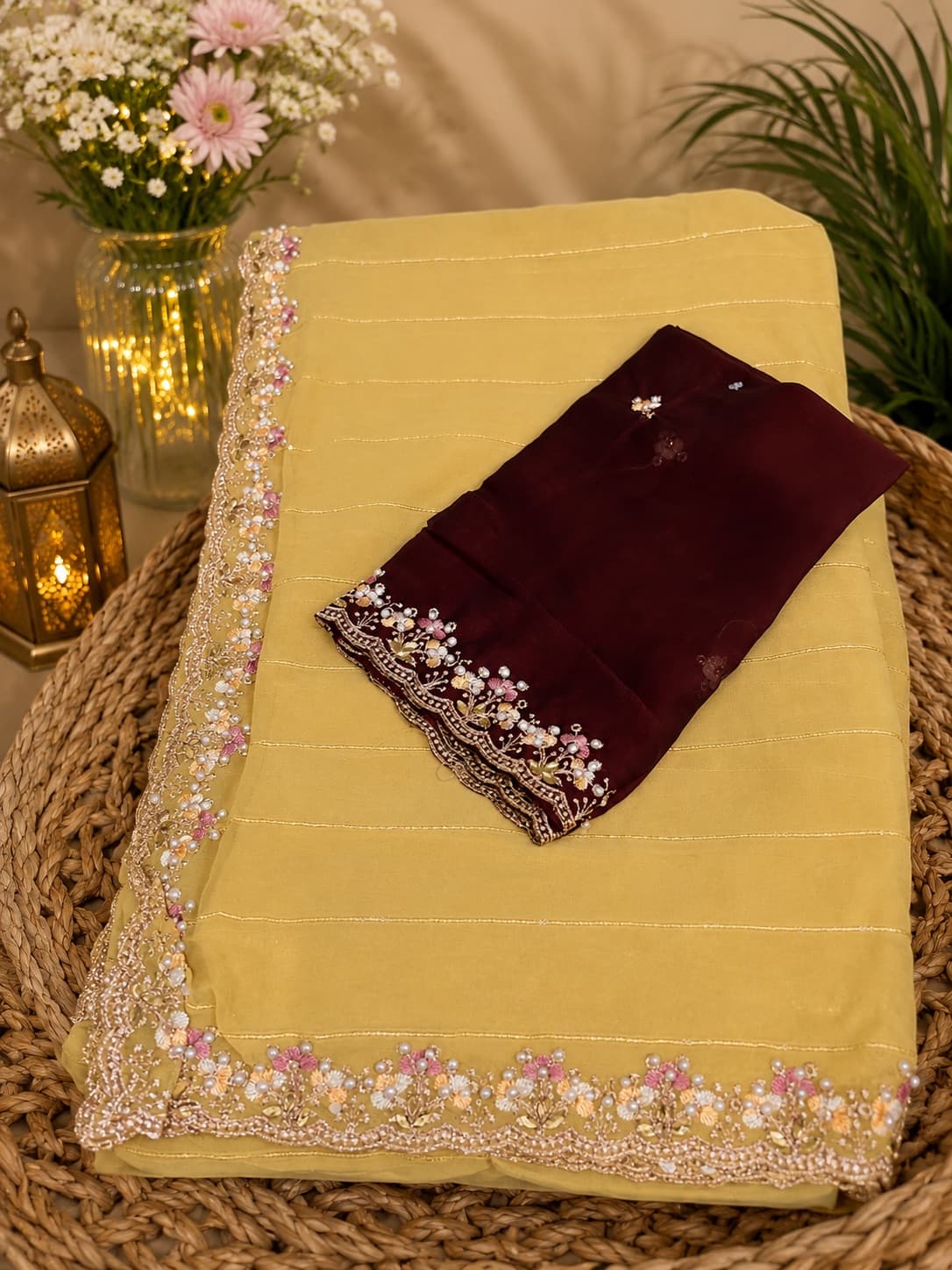 Yellow Chiffon Fancy Saree