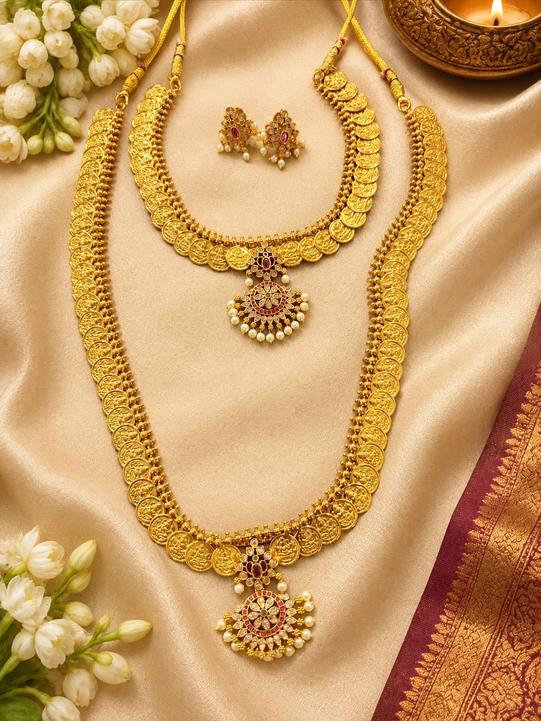 Traditional Gold Coin Necklace Set