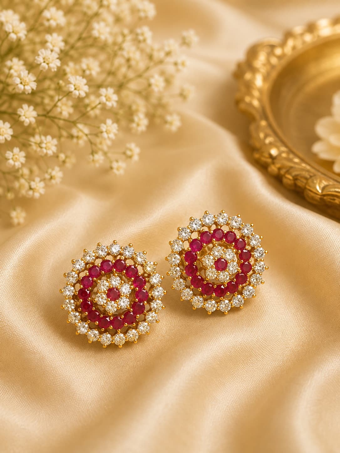 AD Stone Stud Earrings