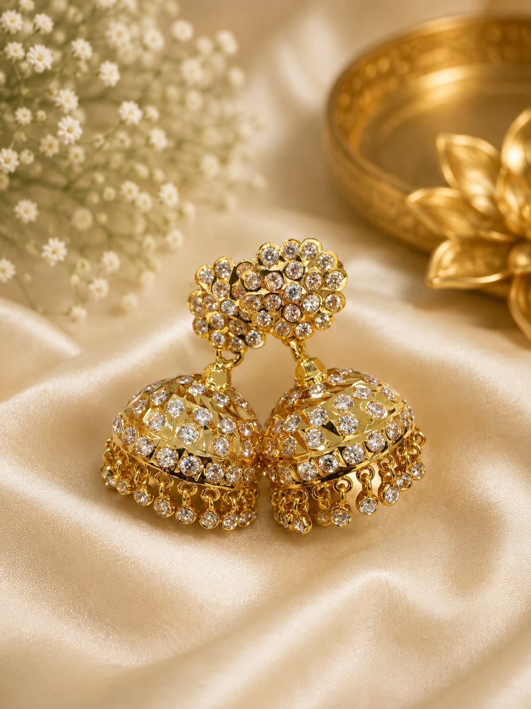 Premium Quality Impon Jhumkas With Push Pin