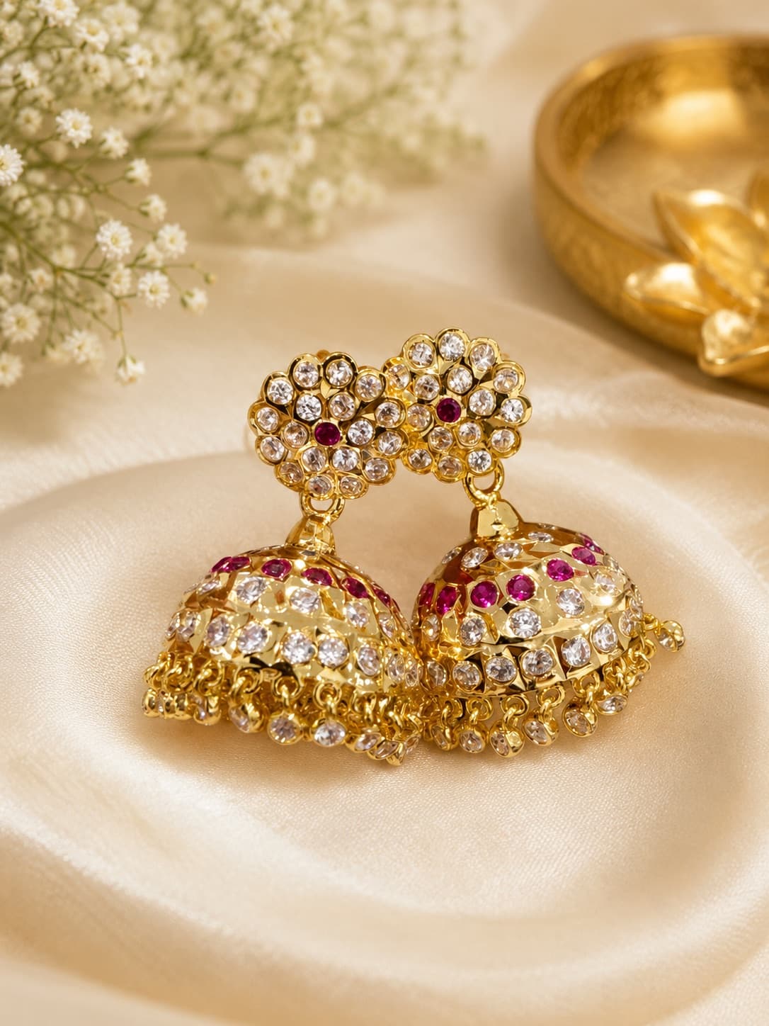 Premium Quality Impon Jhumkas With Push Pin