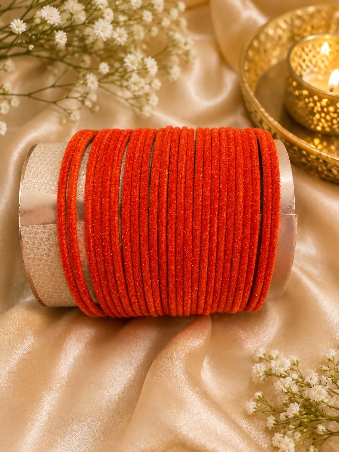 Orange Velvet Bangles