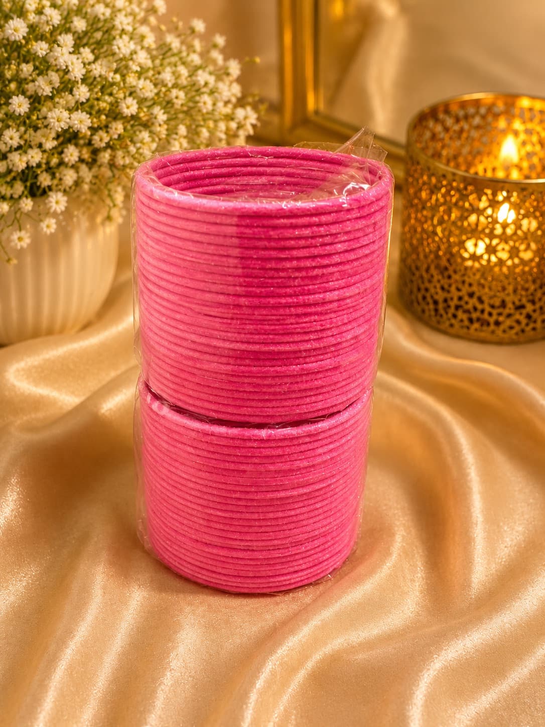 Pink Velvet Bangles