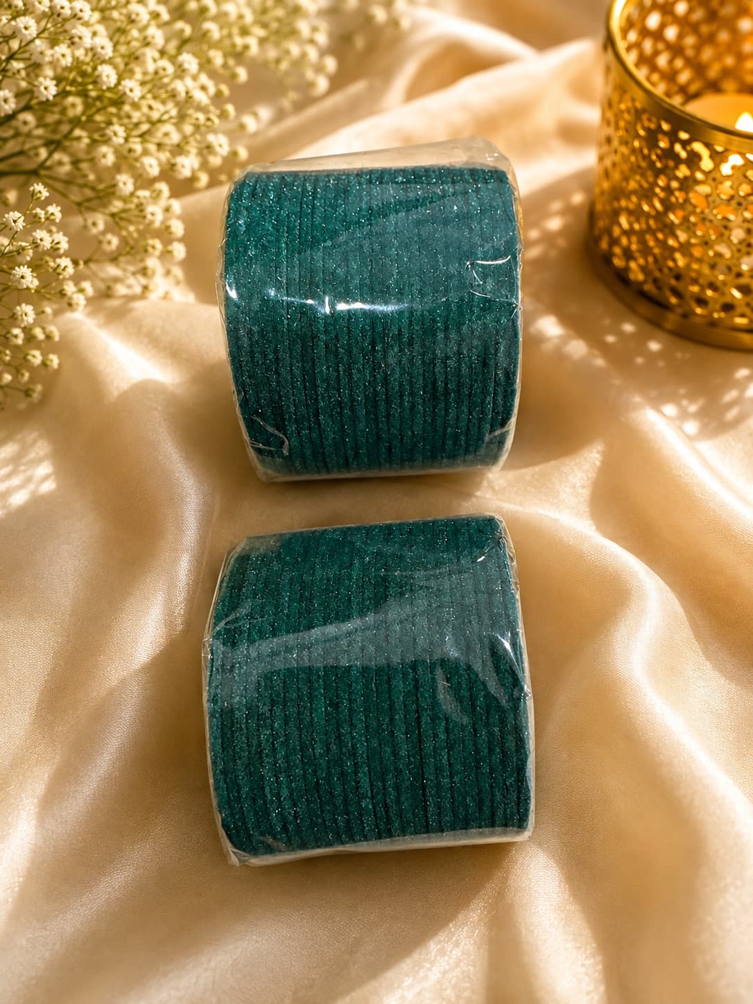 Teal Green Velvet Bangles