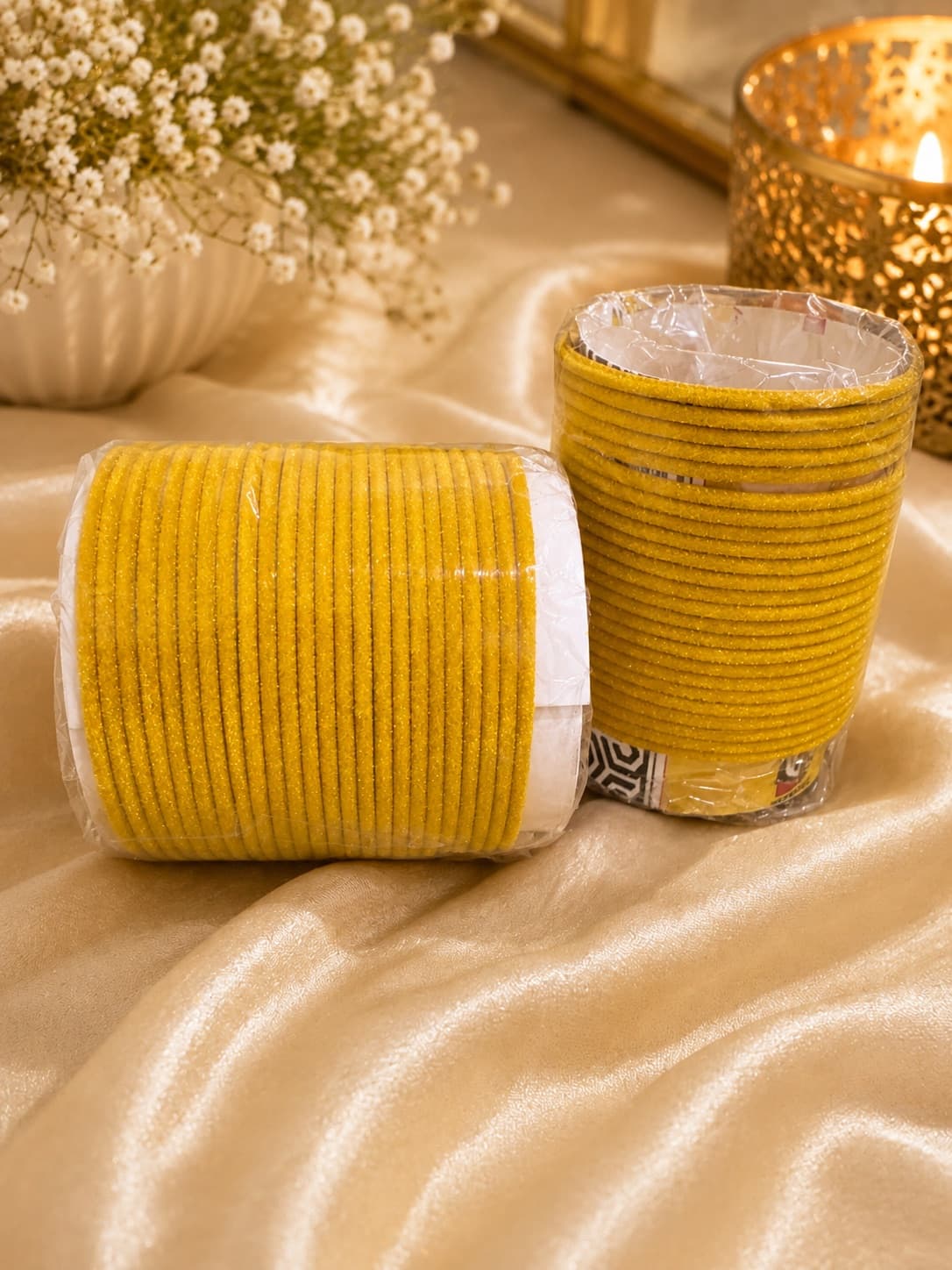 Yellow Velvet Bangles