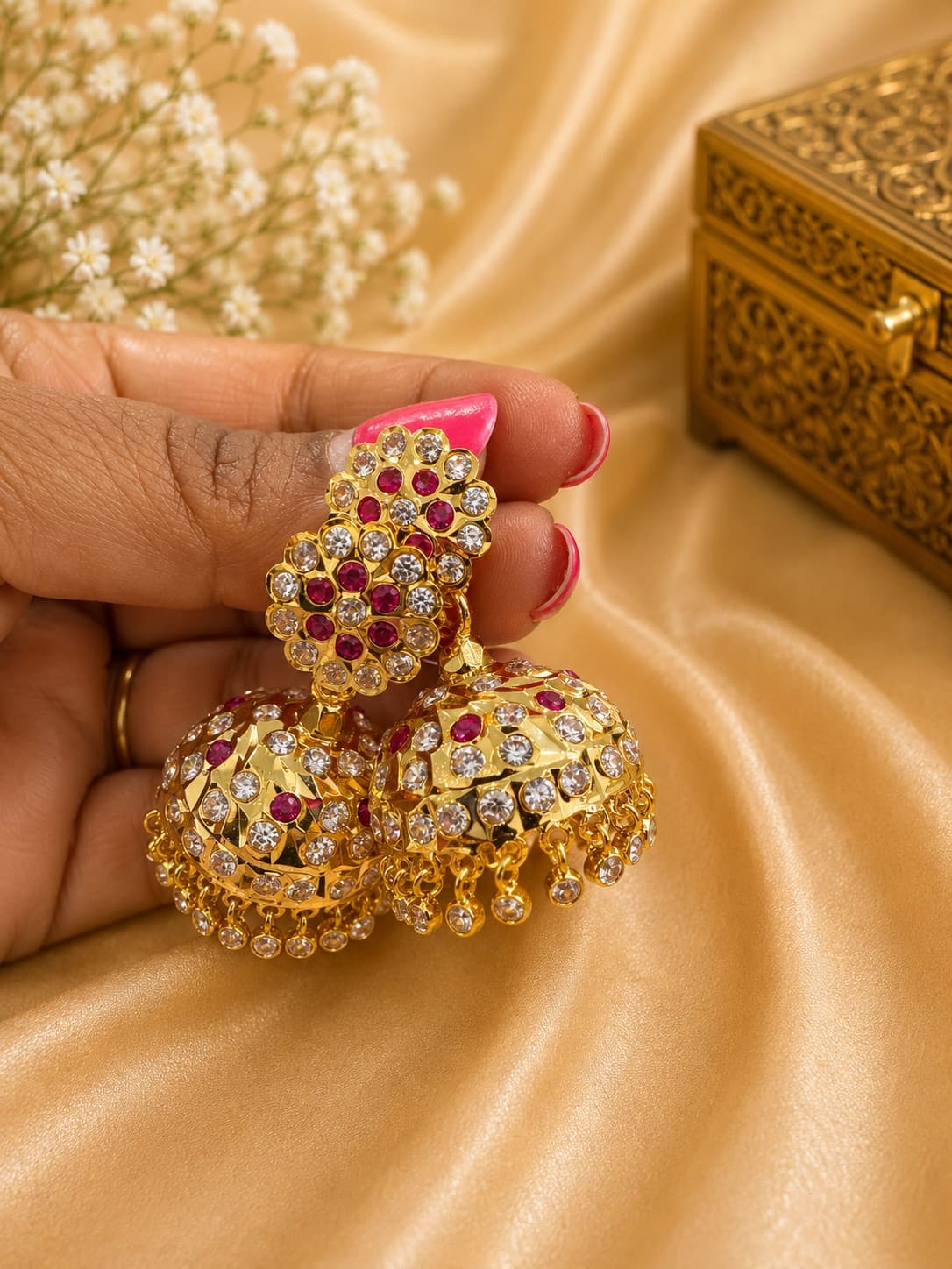 Premium Quality Impon Jhumkas With Push Pin