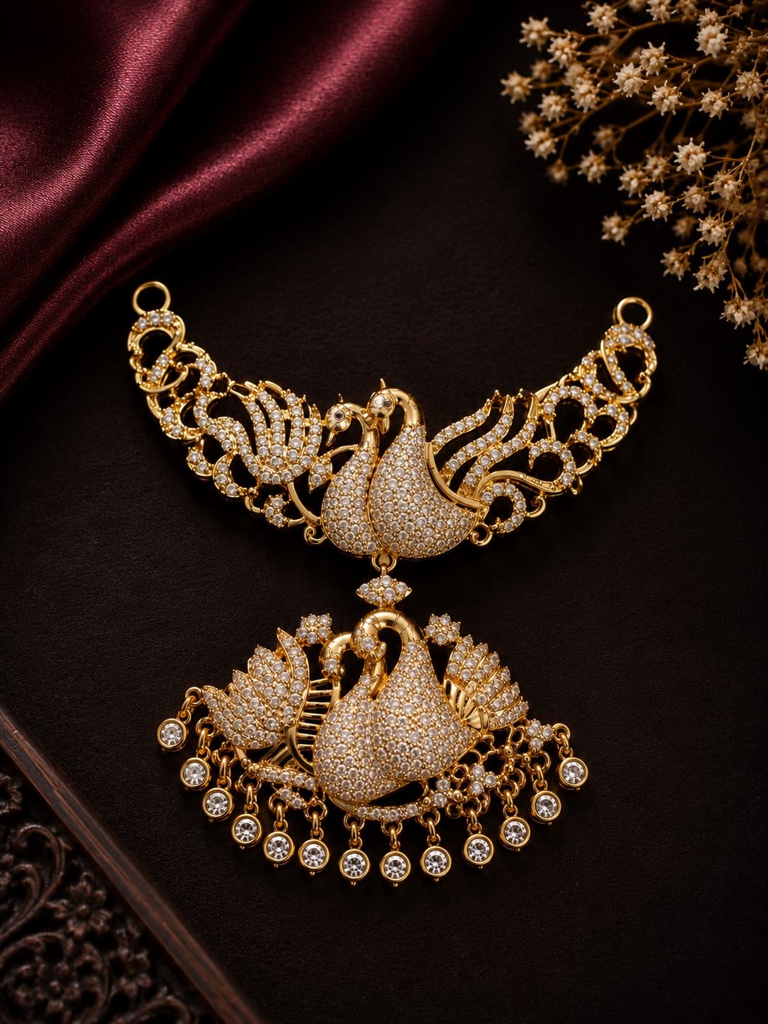 Gold Plated Peacock Pendant Set