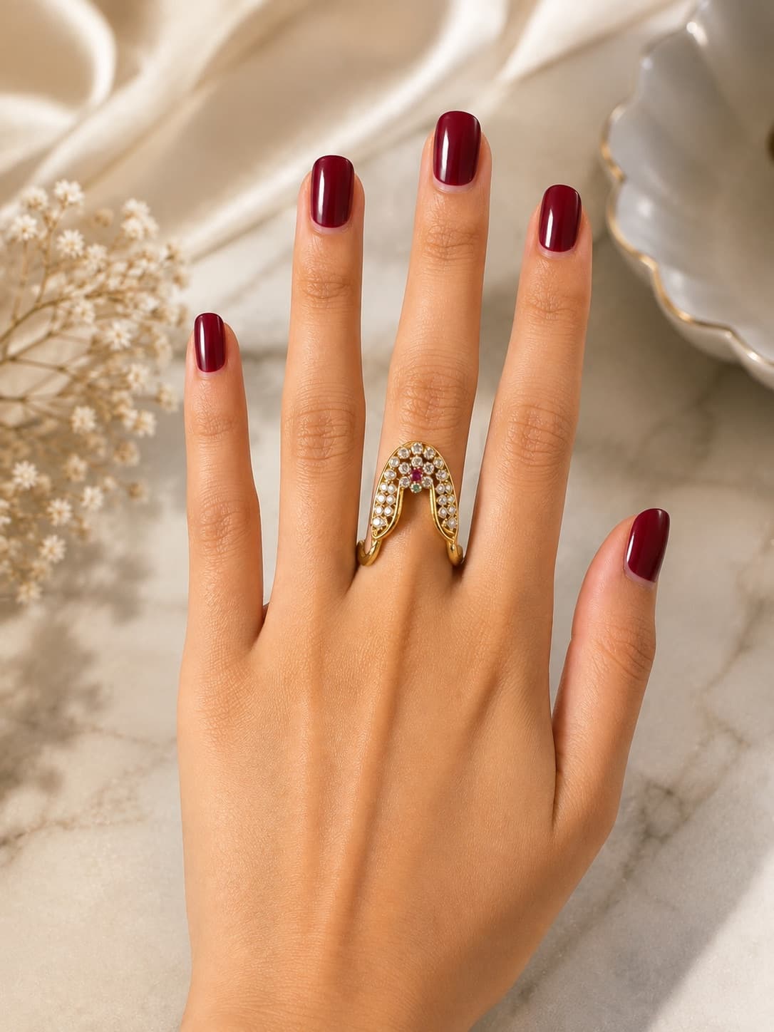 Arched Gold-Plated Statement Ring