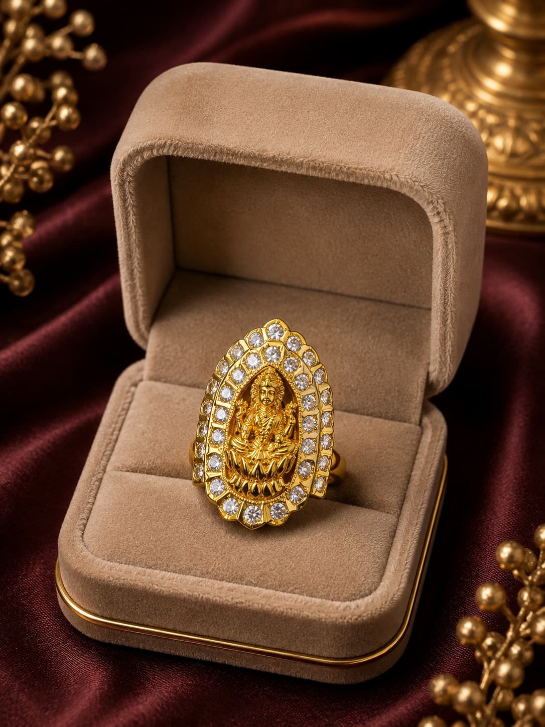 Micro Plated Lakshmi Ring