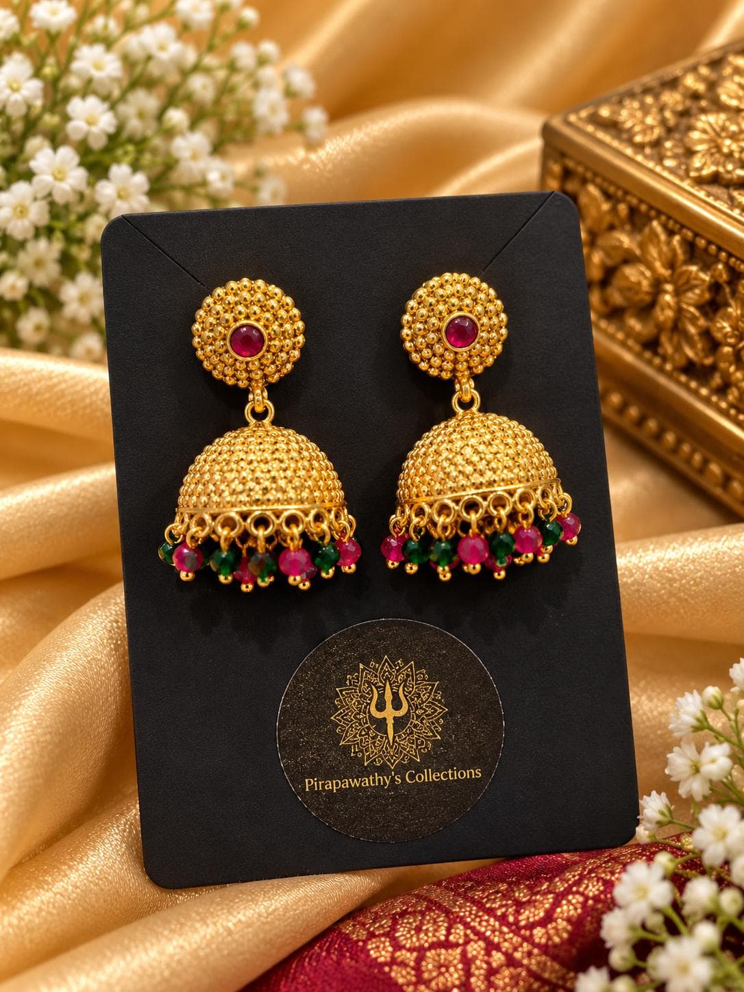 Red Beaded Heritage Jimika Earrings