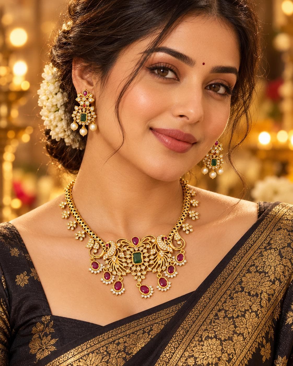 Regal Peacock Necklace Set